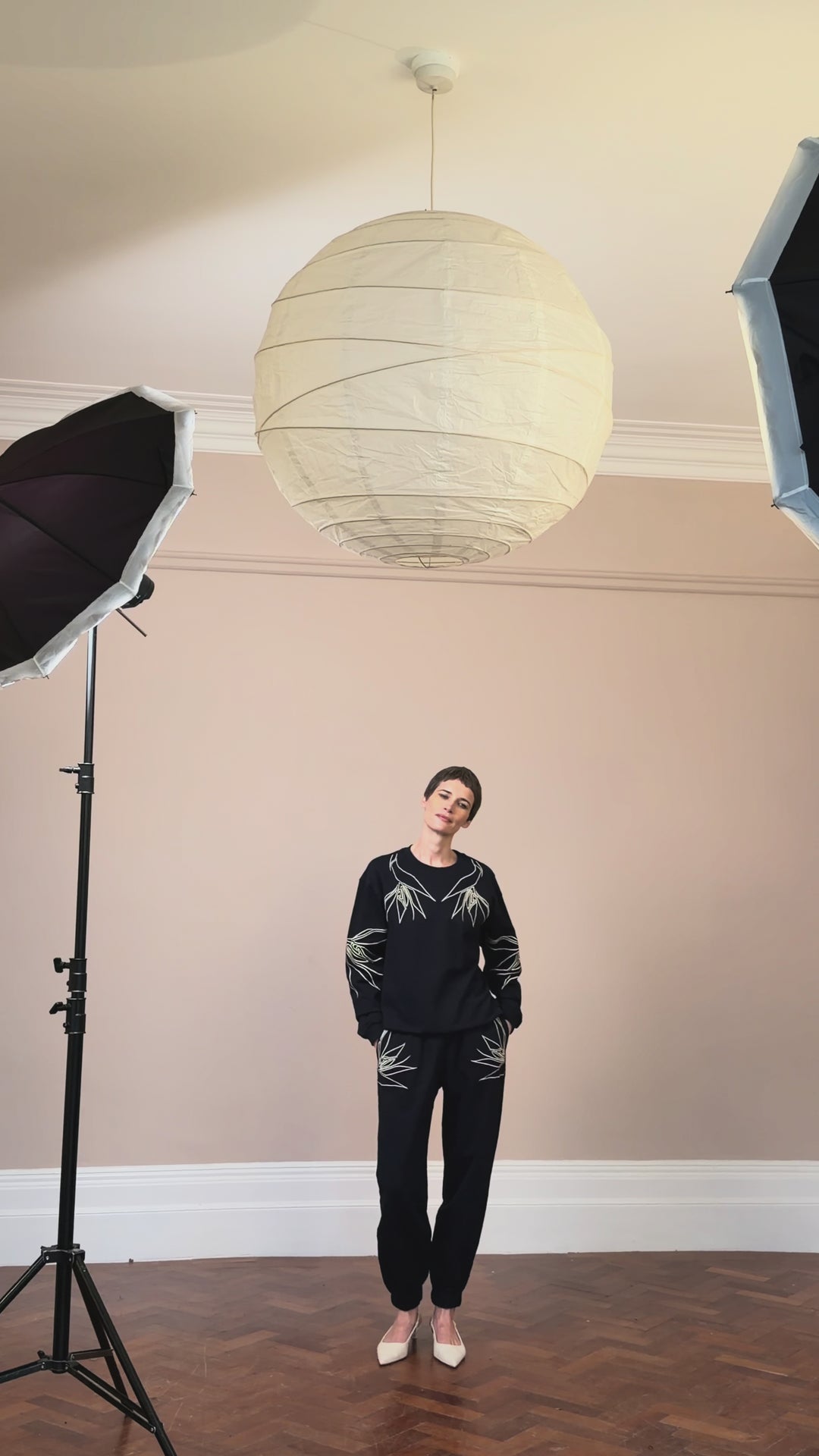 Susie Embroidered Sweatshirt Navy Cotton Fleece