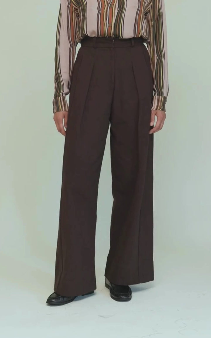 Renata Trousers Cotton Drill Peat Brown