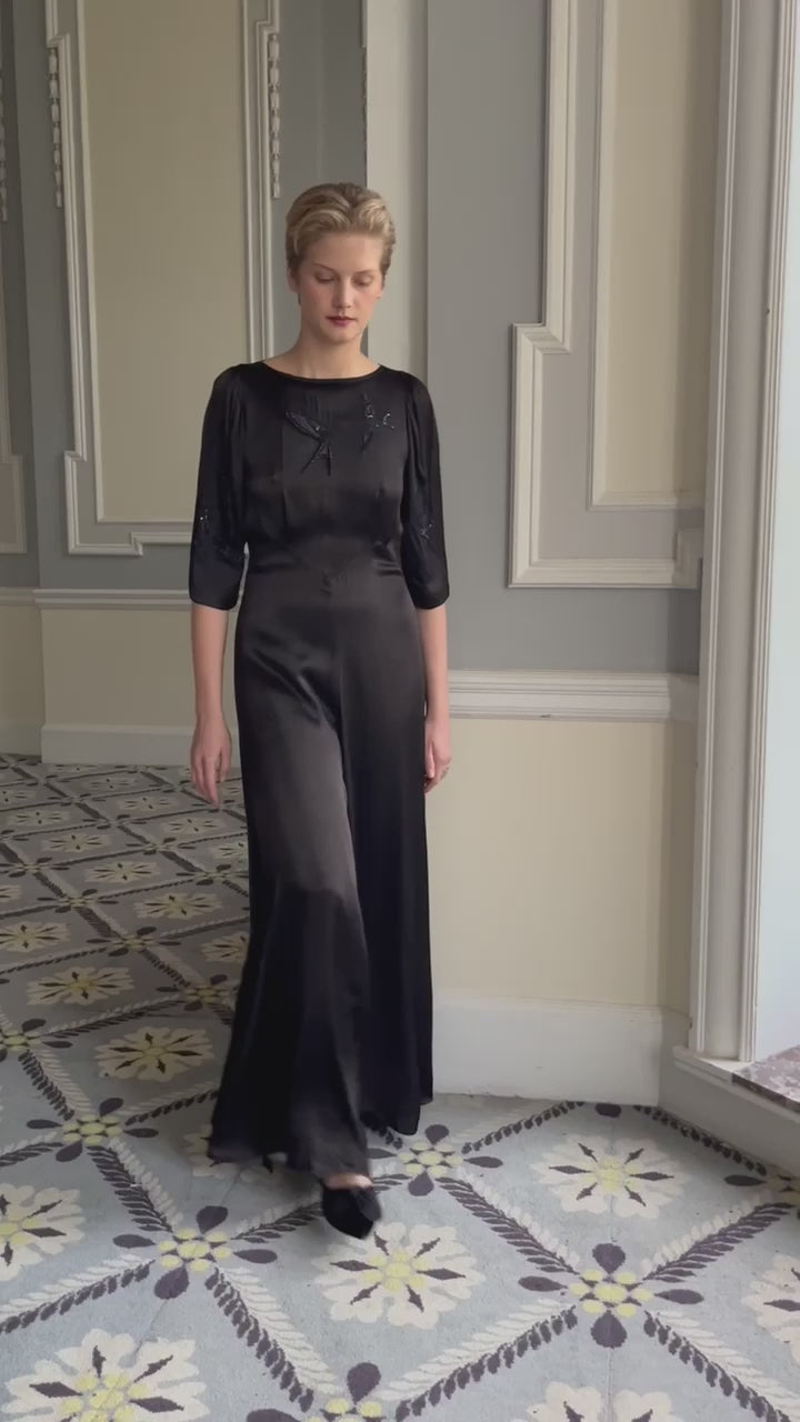June Dress Black Beaded: Standard & Long Length