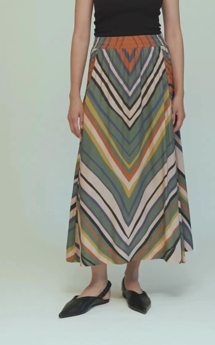 Linda skirt Ecovero Twill Buckling print