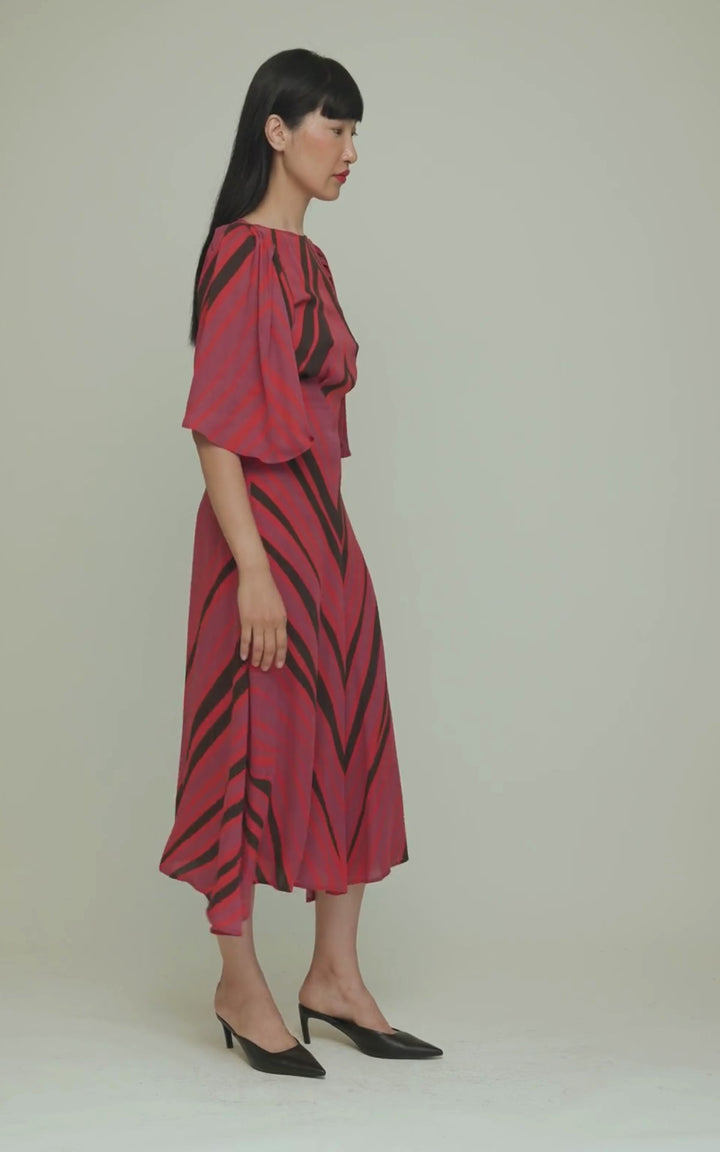 Florence Dress Double Georgette Copal Print