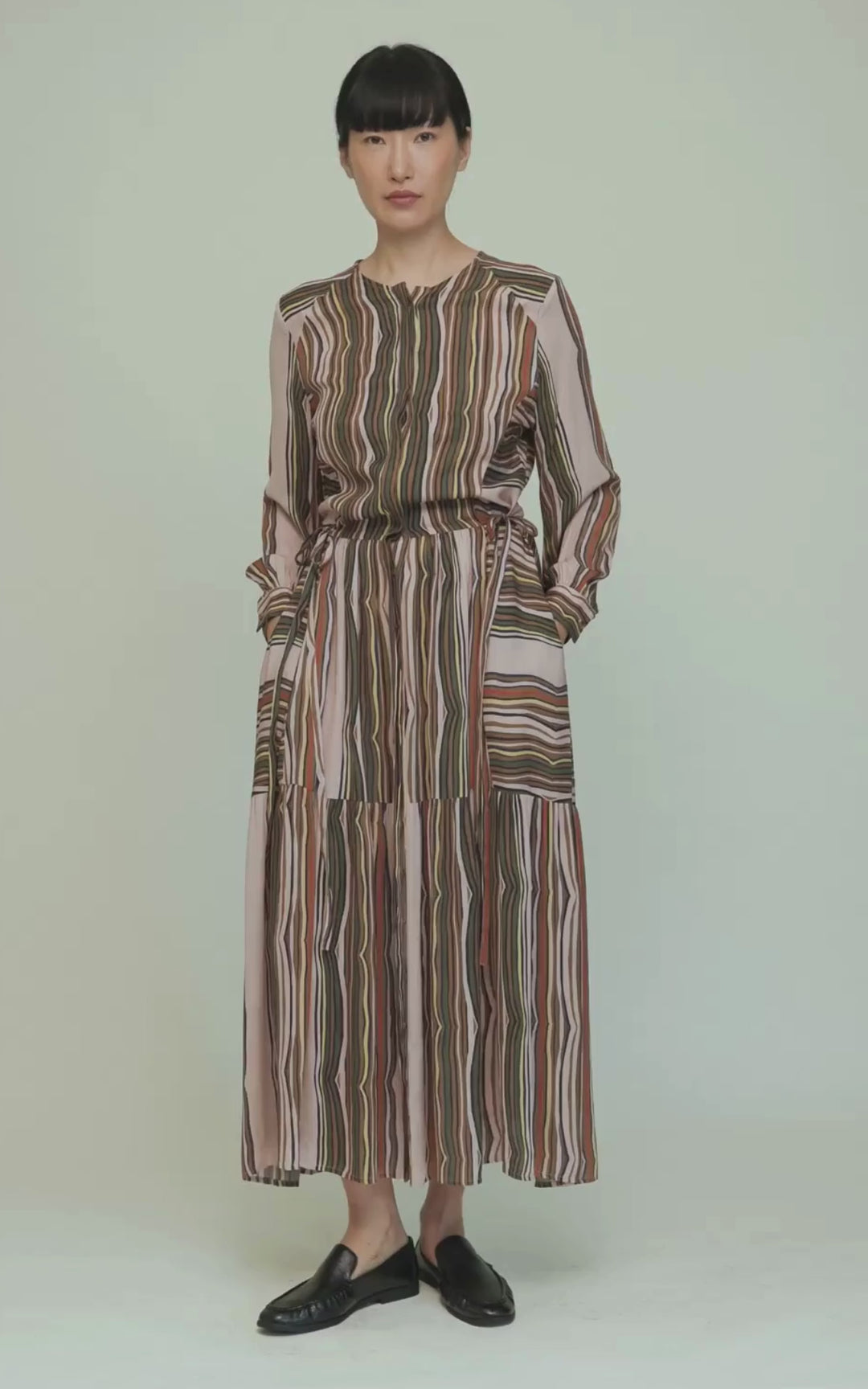 Pearl Dress Double Georgette Shale Print