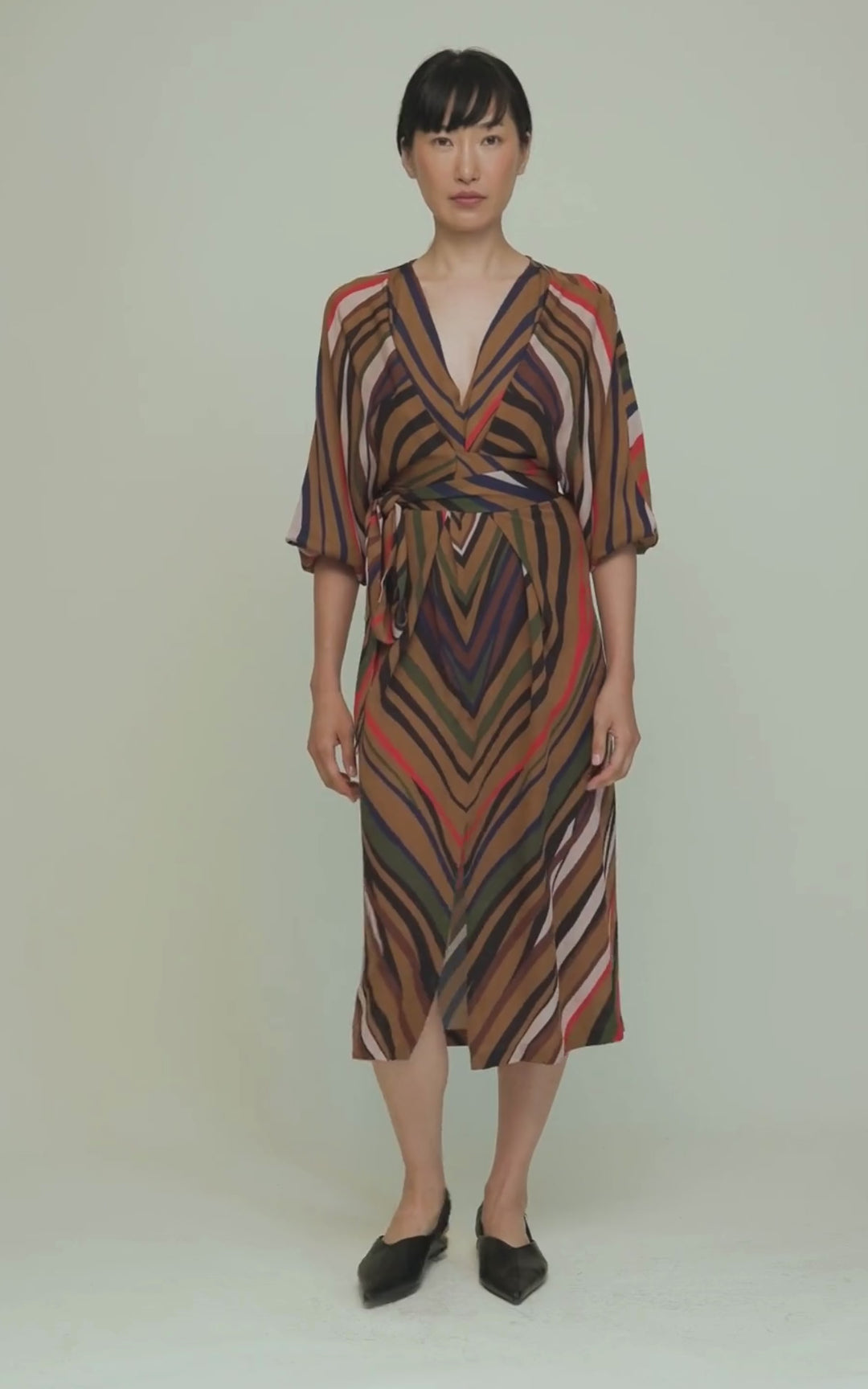 Hannah Wrap Dress Double Georgette Mantle Print