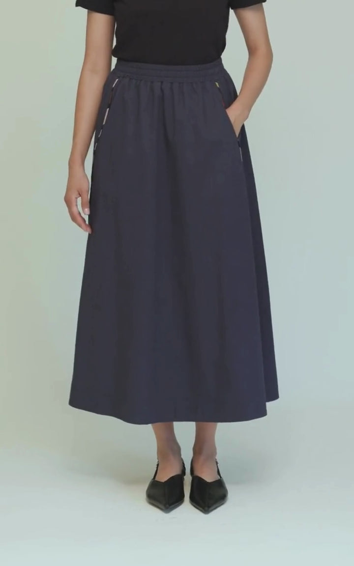 Linda skirt Heavy Cotton Satin Poplin Agate Blue