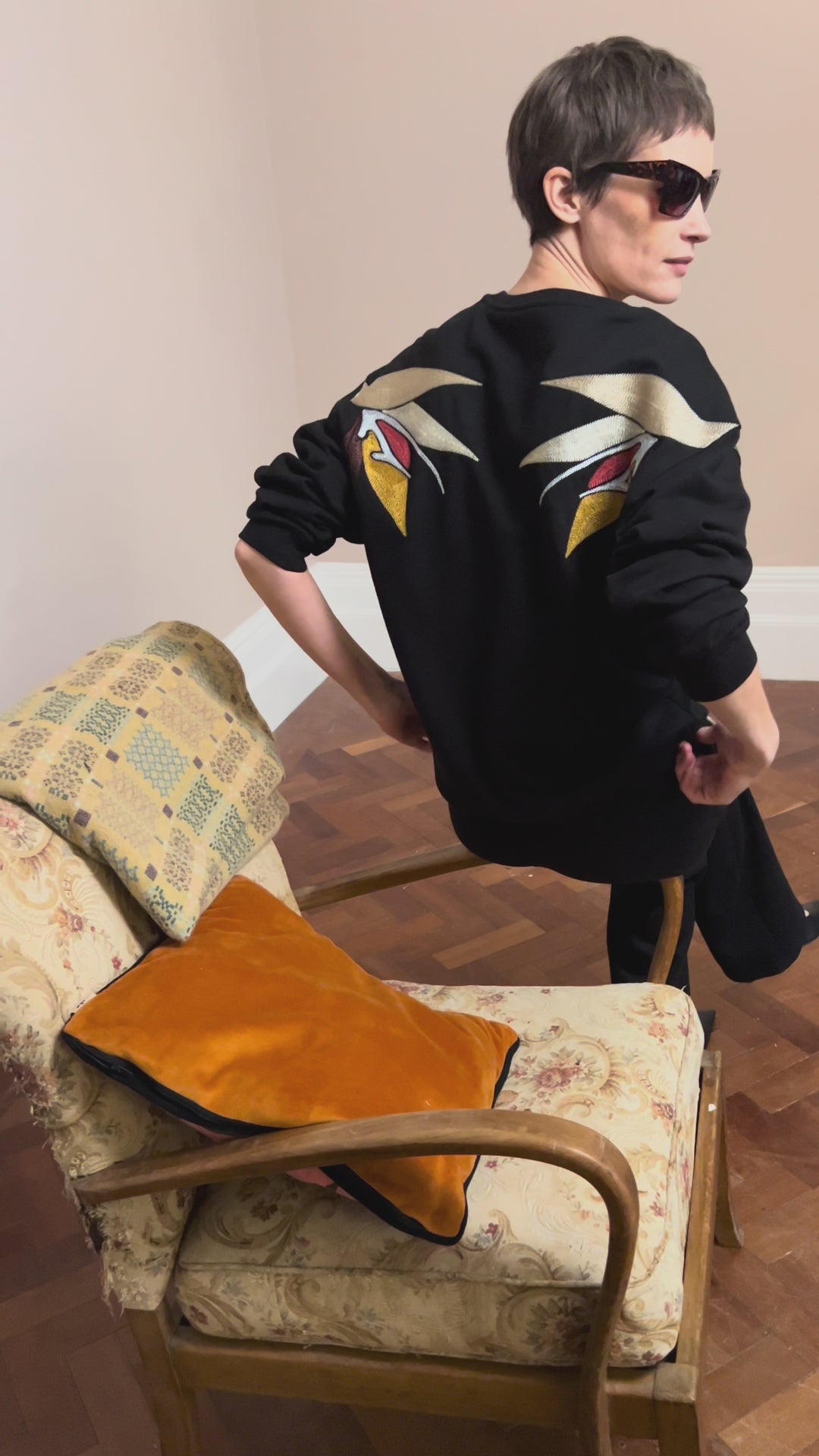 Susie Sweatshirt + Parker Wide Leg Jogger Embroidered Set