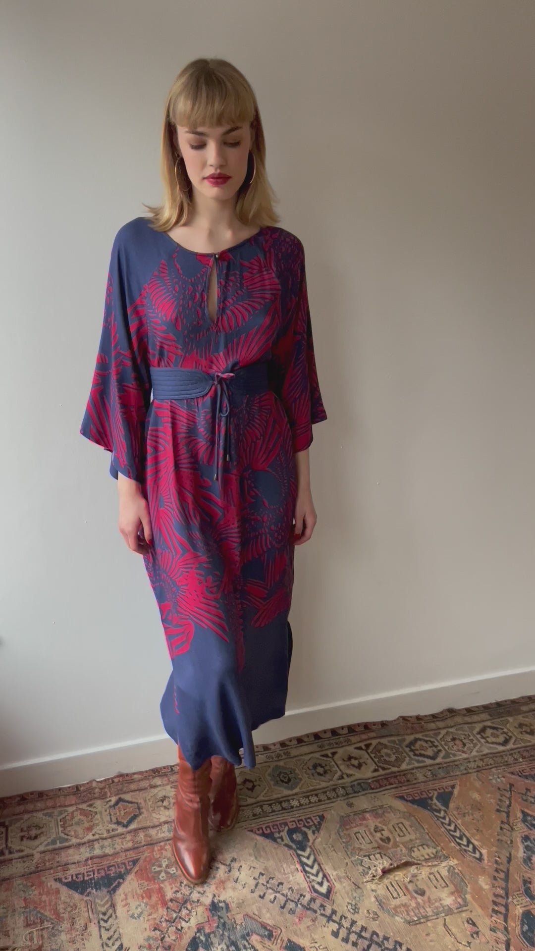 Freda Dress Navy & Red Flamecrest